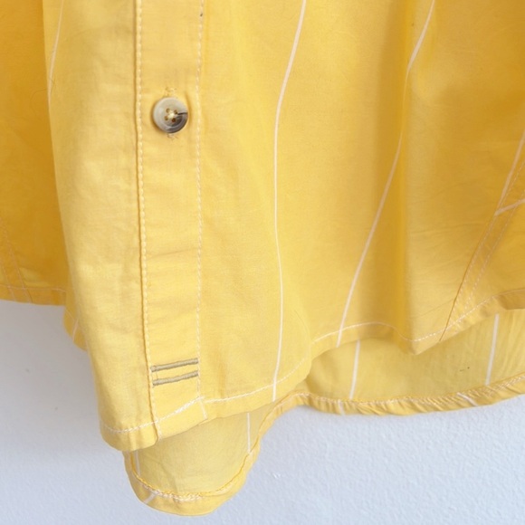 SOLD Free People Happy Hour Stripe Button Down Shirt Yellow Coverup NWOT - Picture 9 of 16